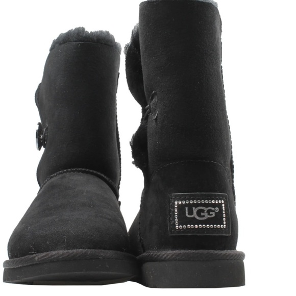 UGG Bailey Button Bling (Swarovski) Sz 6 Women Black 3349-BLK Limited Edition - Picture 4 of 11